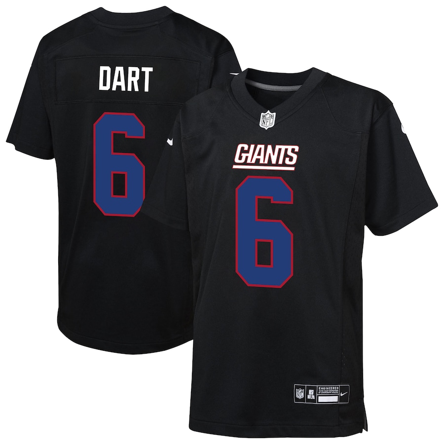 Youth New York Giants Jaxson Dart Nike Carbon Black Fashion Game Jersey
