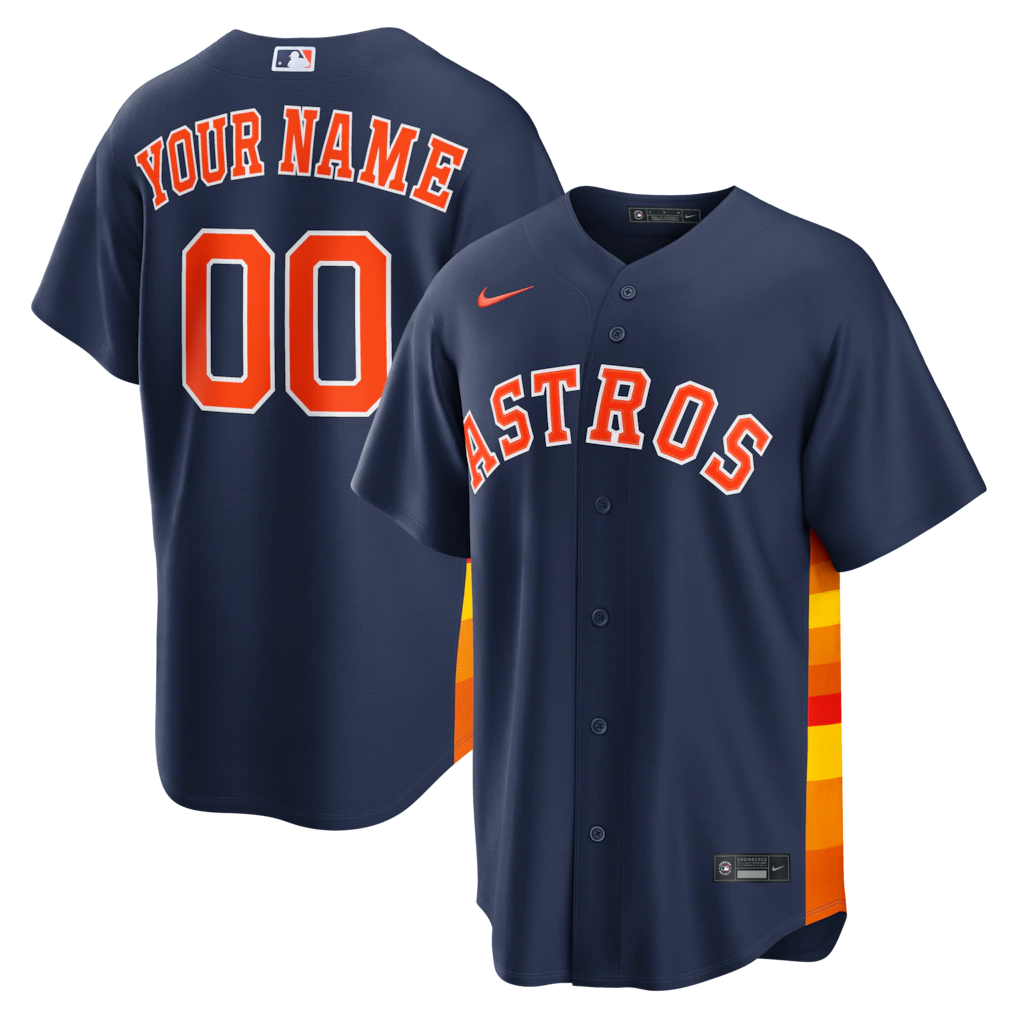 Men's Houston Astros Nike Navy Alternate Replica Custom Jersey