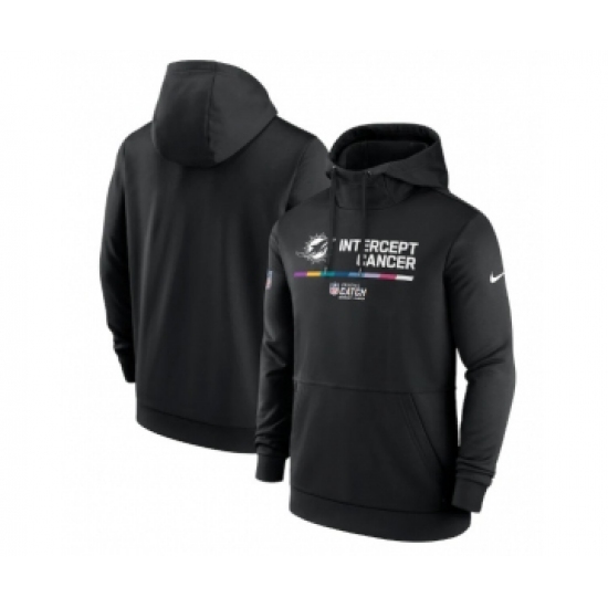 Men's Miami Dolphins 2022 Black Crucial Catch Therma Performance Pullover Hoodie