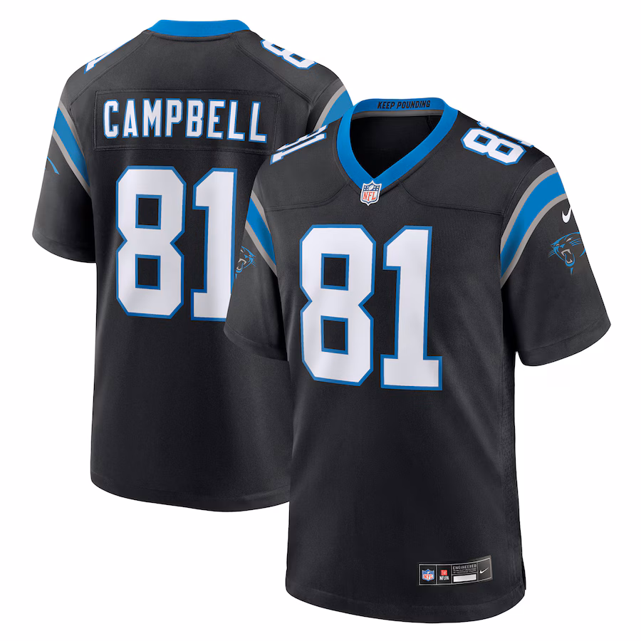 Men's Carolina Panthers Dalevon Campbell Nike Black Team Game Jersey