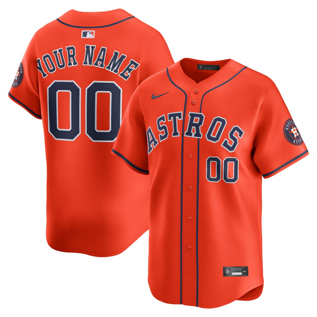 Men's Houston Astros Nike Orange Alternate Limited Custom Jersey