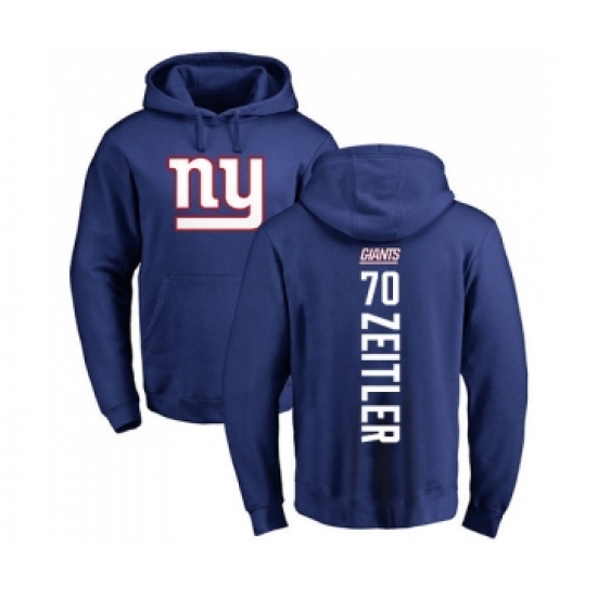 Football New York Giants #70 Kevin Zeitler Royal Blue Backer Pullover Hoodie