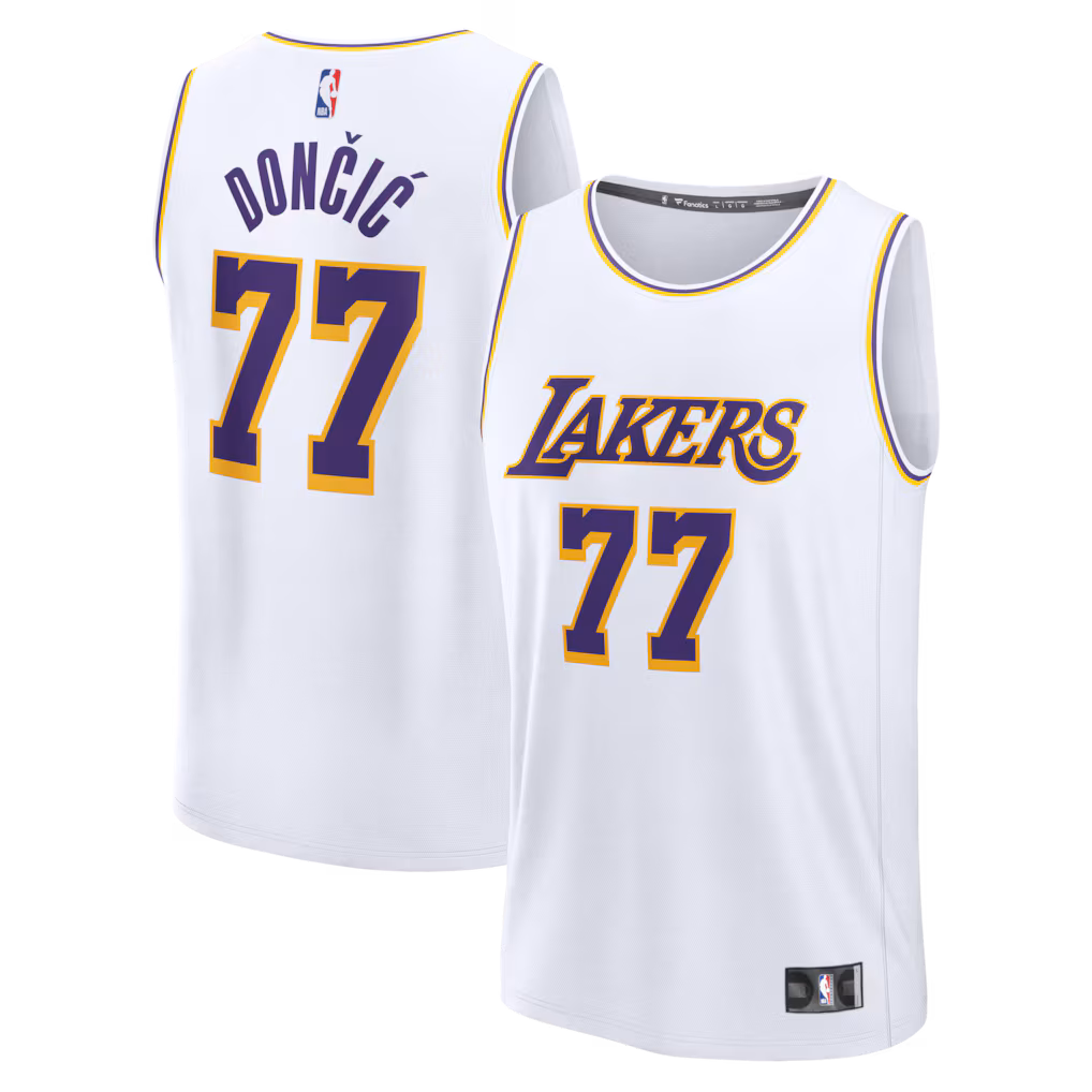 Youth Los Angeles Lakers Luka Dončić Fanatics White Fast Break Replica Jersey - Association Edition