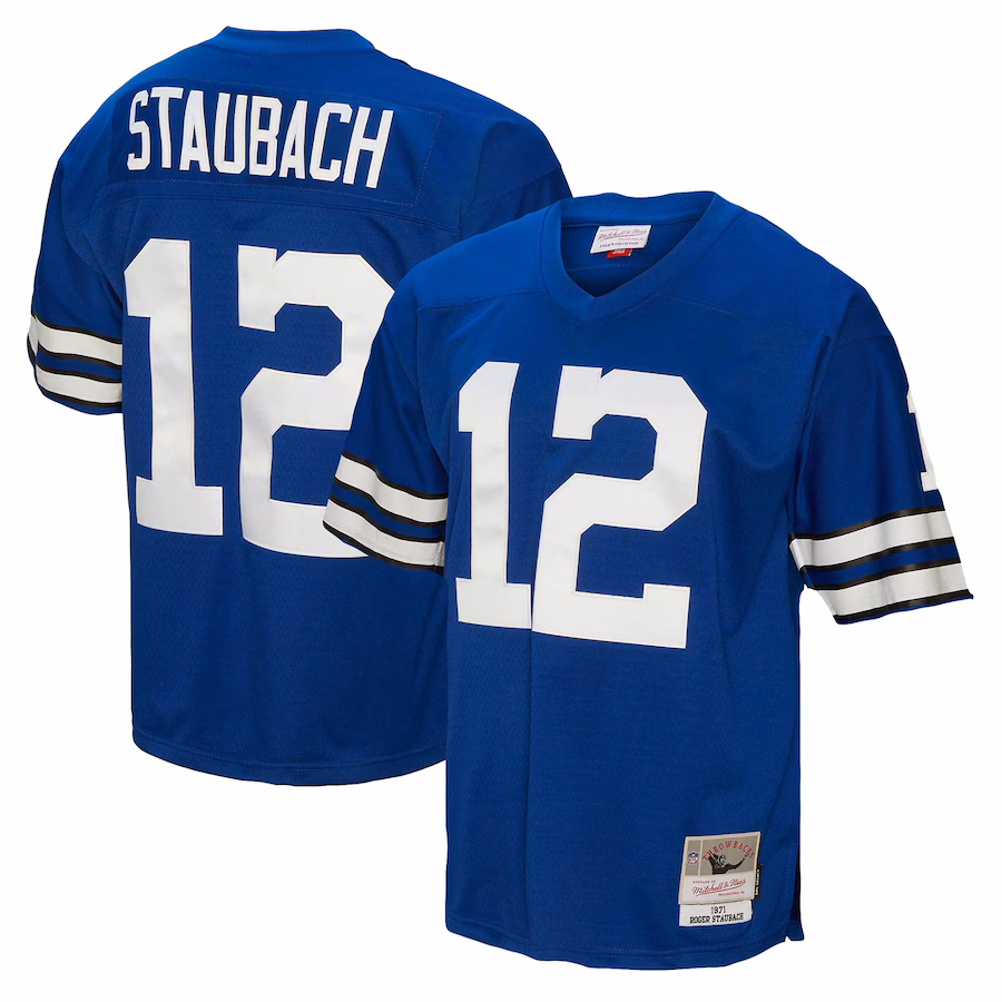 Men's Dallas Cowboys Roger Staubach Mitchell & Ness Navy Big & Tall 1971 Legacy Retired Player Jersey