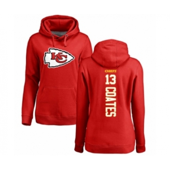 Football Women's Kansas City Chiefs #13 Sammie Coates Red Backer Pullover Hoodie