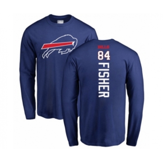 Football Buffalo Bills #84 Jake Fisher Royal Blue Backer Long Sleeve T-Shirt