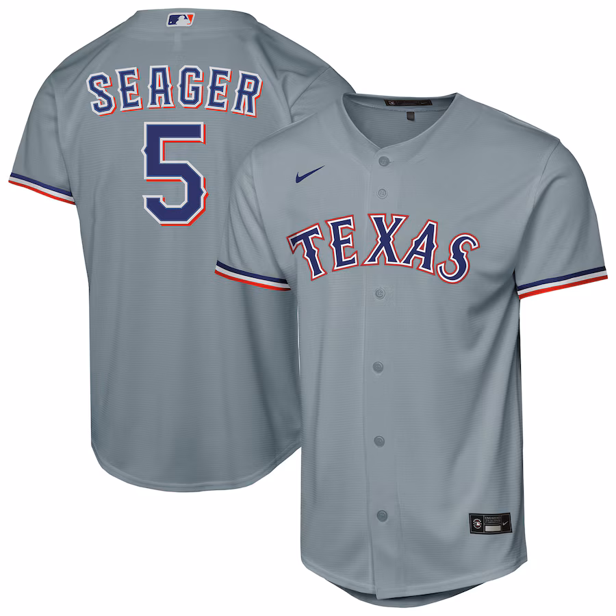Youth Texas Rangers Corey Seager Nike Gray Road Replica Jersey