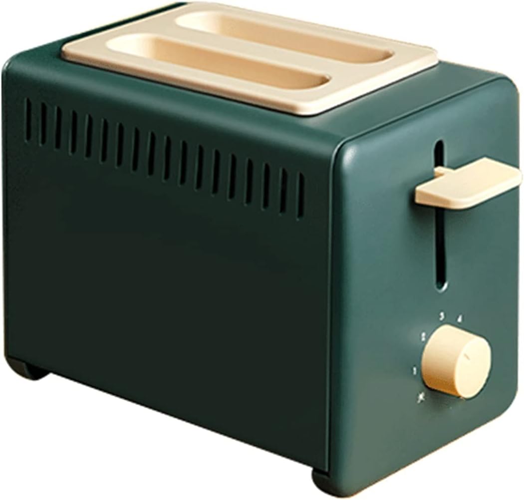 2 Slice Toaster,Retro 6 Gear Adjustment Toasters,Home Electric Toaster 2 Slice Bread Oven,Automatic Breakfast Maker with Widen The Grill and Dust Cover (Color : Pink) (Green)
