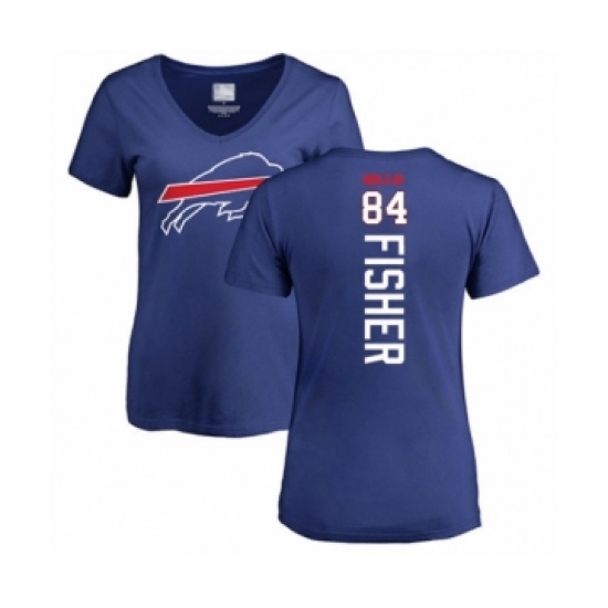 Football Women's Buffalo Bills #84 Jake Fisher Royal Blue Backer T-Shirt