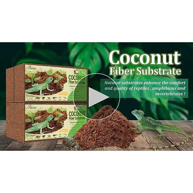 Riare Natural Coconut Fiber Substrate for Reptile Premium Compressed Coconut Husk Terrarium Bedding for Reptile