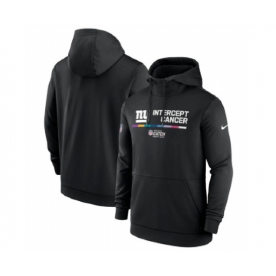 Men's New York Giants 2022 Black Crucial Catch Therma Performance Pullover Hoodie