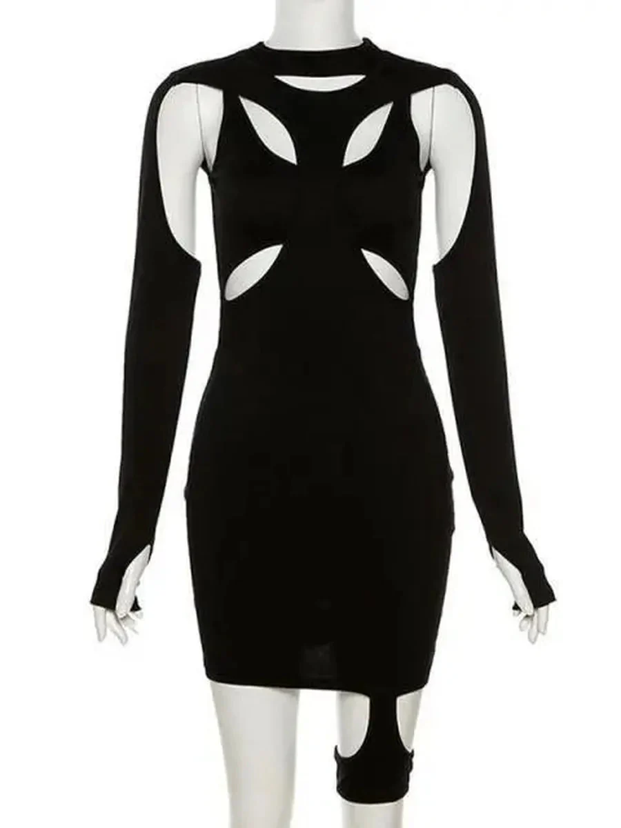 'Cold & Cruel' Hollow-Out Mini Bodycon Dresses