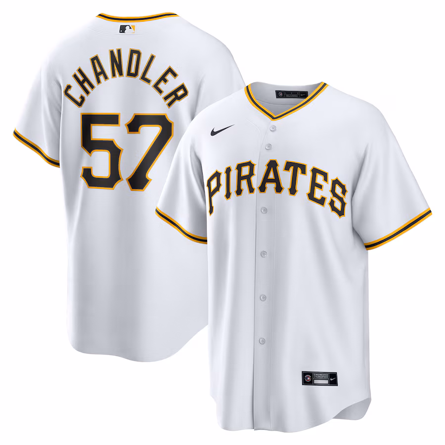 Men's Pittsburgh Pirates Bubba Chandler Nike White Home Replica Jersey