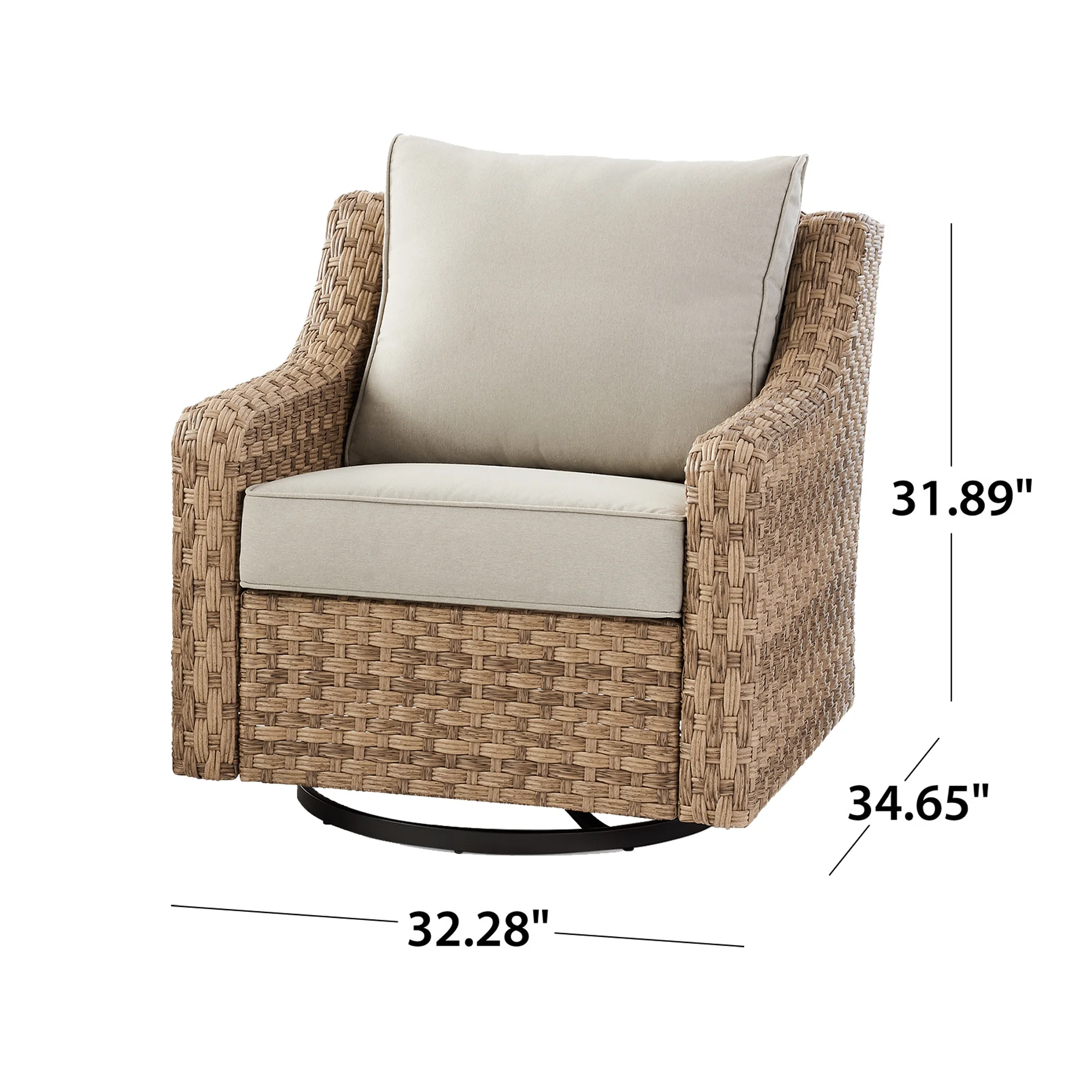 Better Homes & Gardens River Oaks Outdoor Swivel Gliders with Patio Covers, Set of 2, Natural - Curated Treasures Market