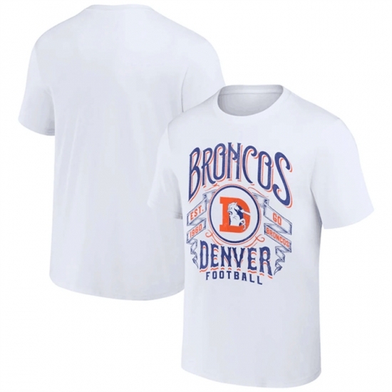 Men's Denver Broncos White X Darius Rucker Collection Vintage Football T Shirt