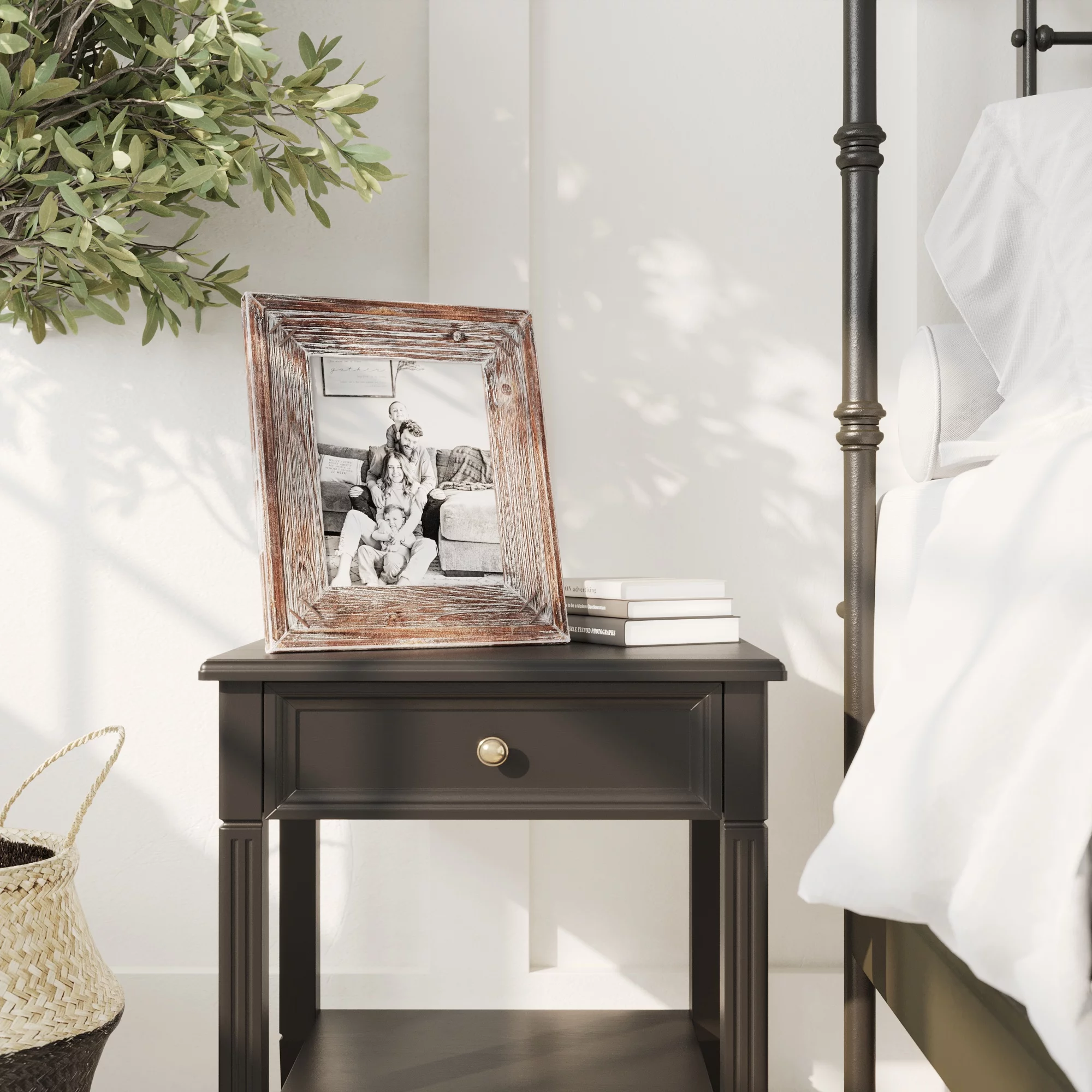 Barnyard Designs 8x10 Rustic Picture Frame Distressed Wood Picture Frame, Rustic Farmhouse Picture Frame, Vertical or Horizontal Display Tabletop Wall Hanging Farmhouse Frame, Brown, Set of 2 - Curated Treasures Market