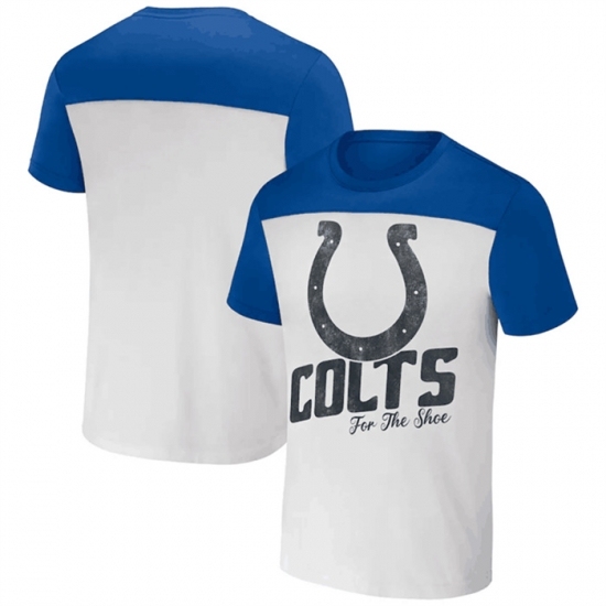 Men's Indianapolis Colts Cream Blue X Darius Rucker Collection Colorblocked T Shirt