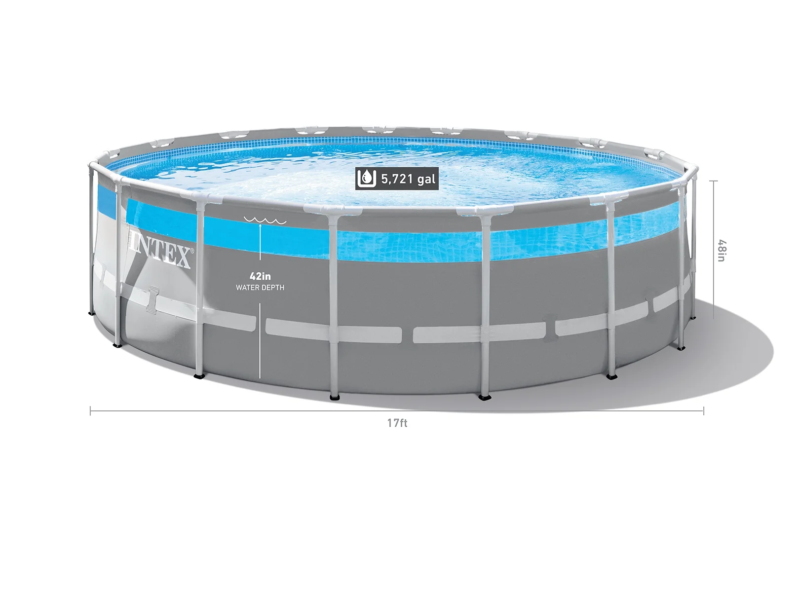 Intex 17' Xx48 Clearview Prism Frame Above Ground Swimming Pool Set with Pump