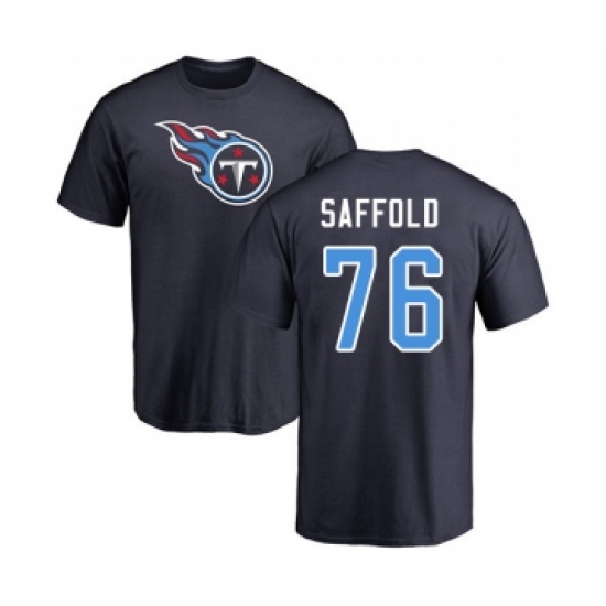 Football Tennessee Titans #76 Rodger Saffold Navy Blue Name & Number Logo T-Shirt