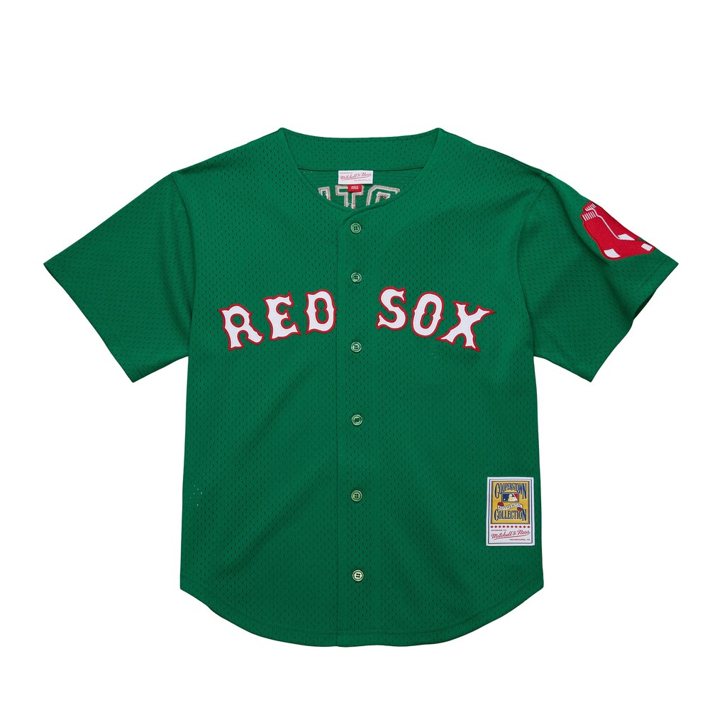 Men's Boston Red Sox David Ortiz Mitchell & Ness Kelly Green Big & Tall Cooperstown Collection Mesh Batting Practice Jersey