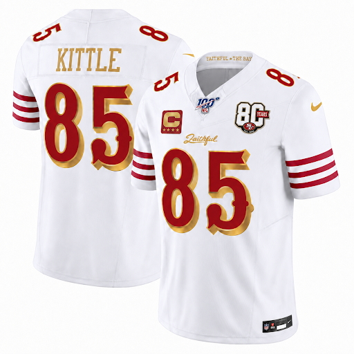 Men's Nike George Kittle white San Francisco 49ers  Rivalries Collection Stitched Limited Jersey (Medal Version)