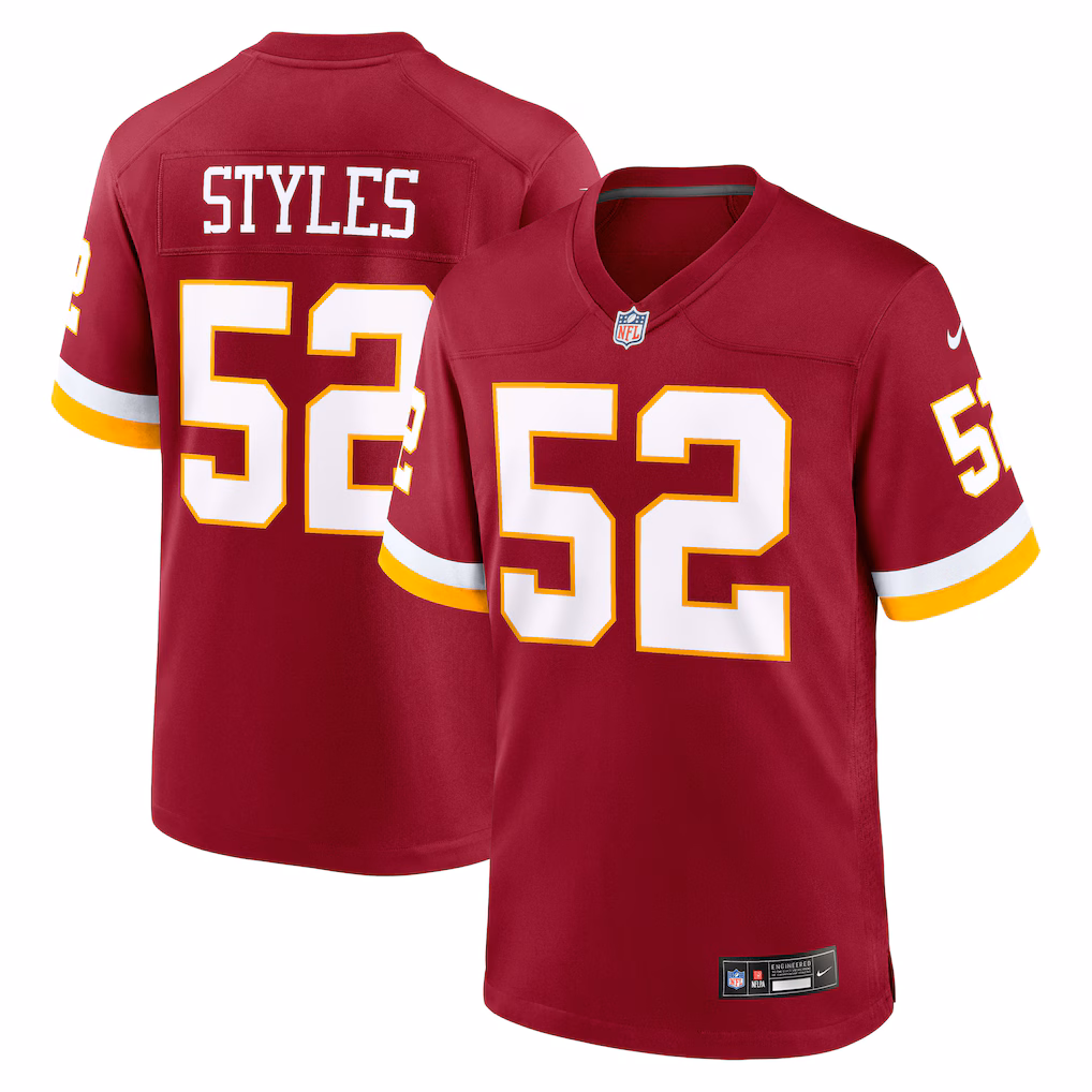 Men's Washington Commanders Sonny Styles Nike Burgundy 2026 NFL Draft First Round Pick No. 7 Team  Jersey