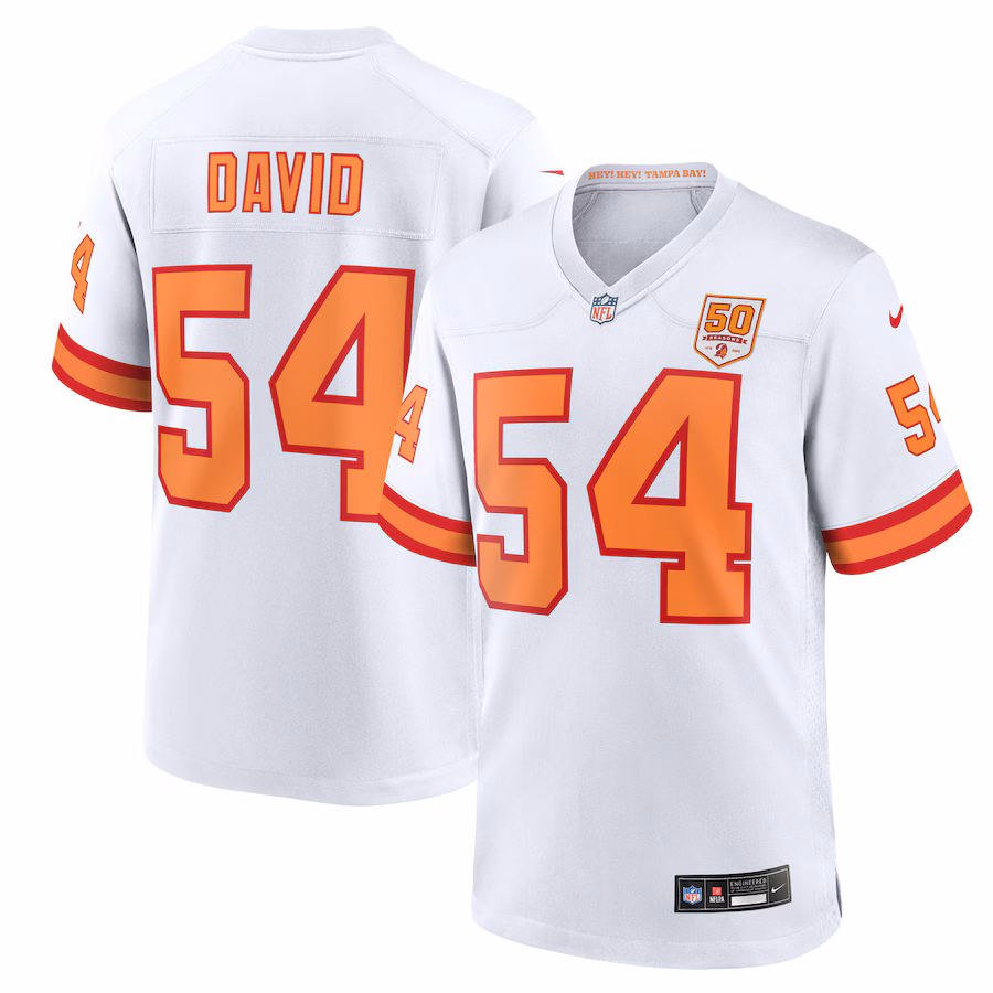 Men's '76 Tampa Bay Buccaneers Lavonte David Nike White 50th Season Game Jersey