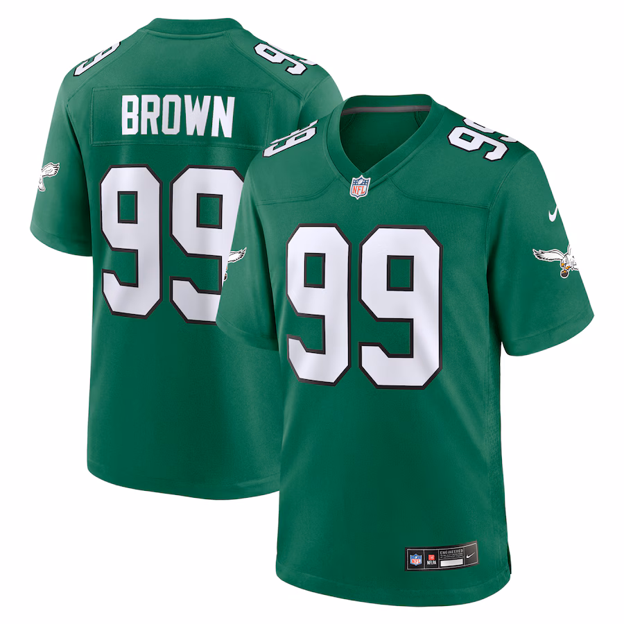Men's Philadelphia Eagles Jerome Brown Nike Kelly Green Retired Player Alternate Game Jersey