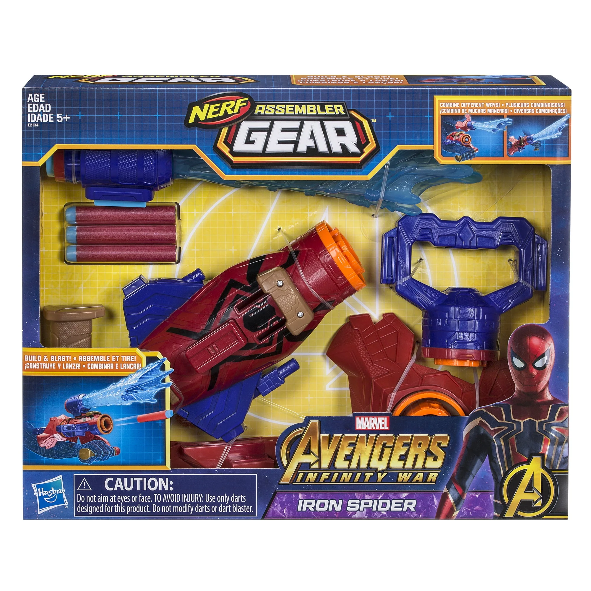 Marvel Avengers: Infinity War Nerf Iron Spider Assembler Gear, Includes 3 Darts