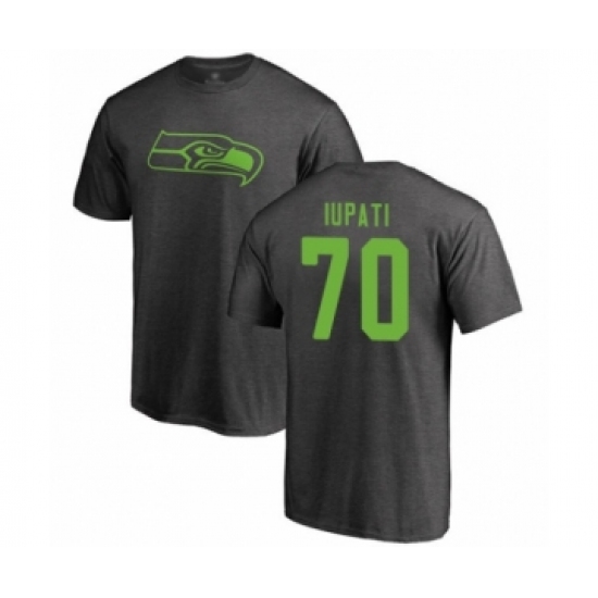 Football Seattle Seahawks #70 Mike Iupati Ash One Color T-Shirt