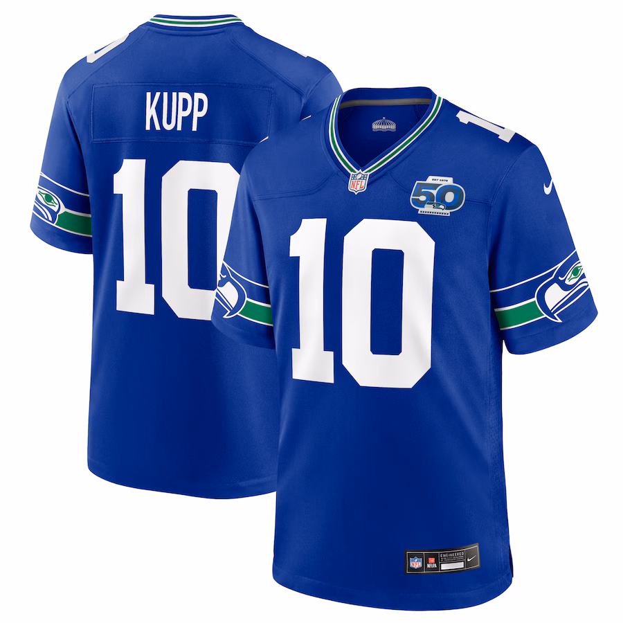 Men's Seattle Seahawks Cooper Kupp Nike Royal Alternate 50th Season Game Jersey