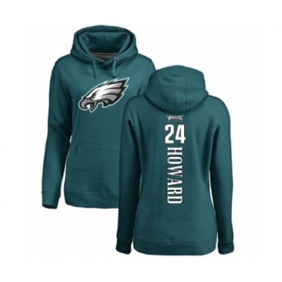 Women's Philadelphia Eagles #24 Jordan Howard Green Backer Pullover Hoodie