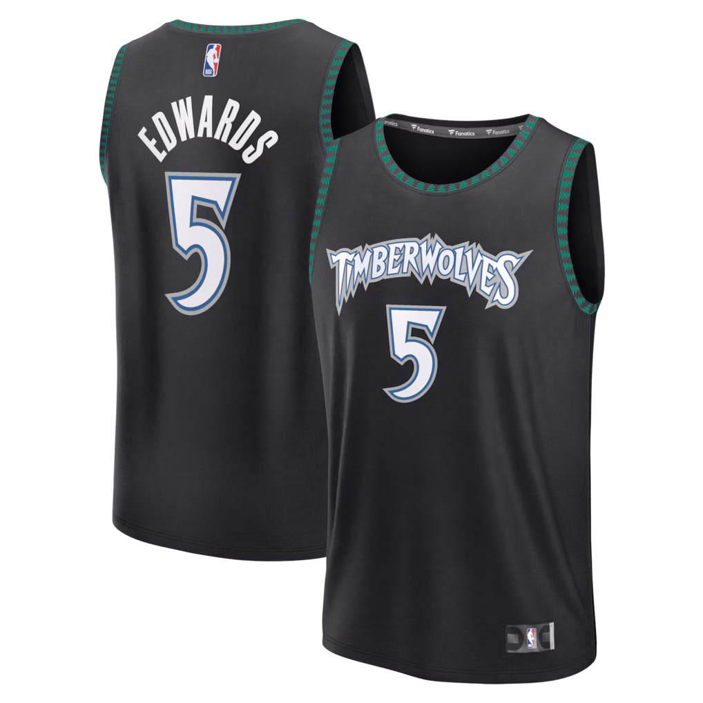 Men's Minnesota Timberwolves Anthony Edwards Fanatics Black Fast Break Jersey - Classic Edition