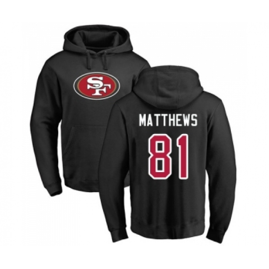 Football San Francisco 49ers #81 Jordan Matthews Black Name & Number Logo Pullover Hoodie