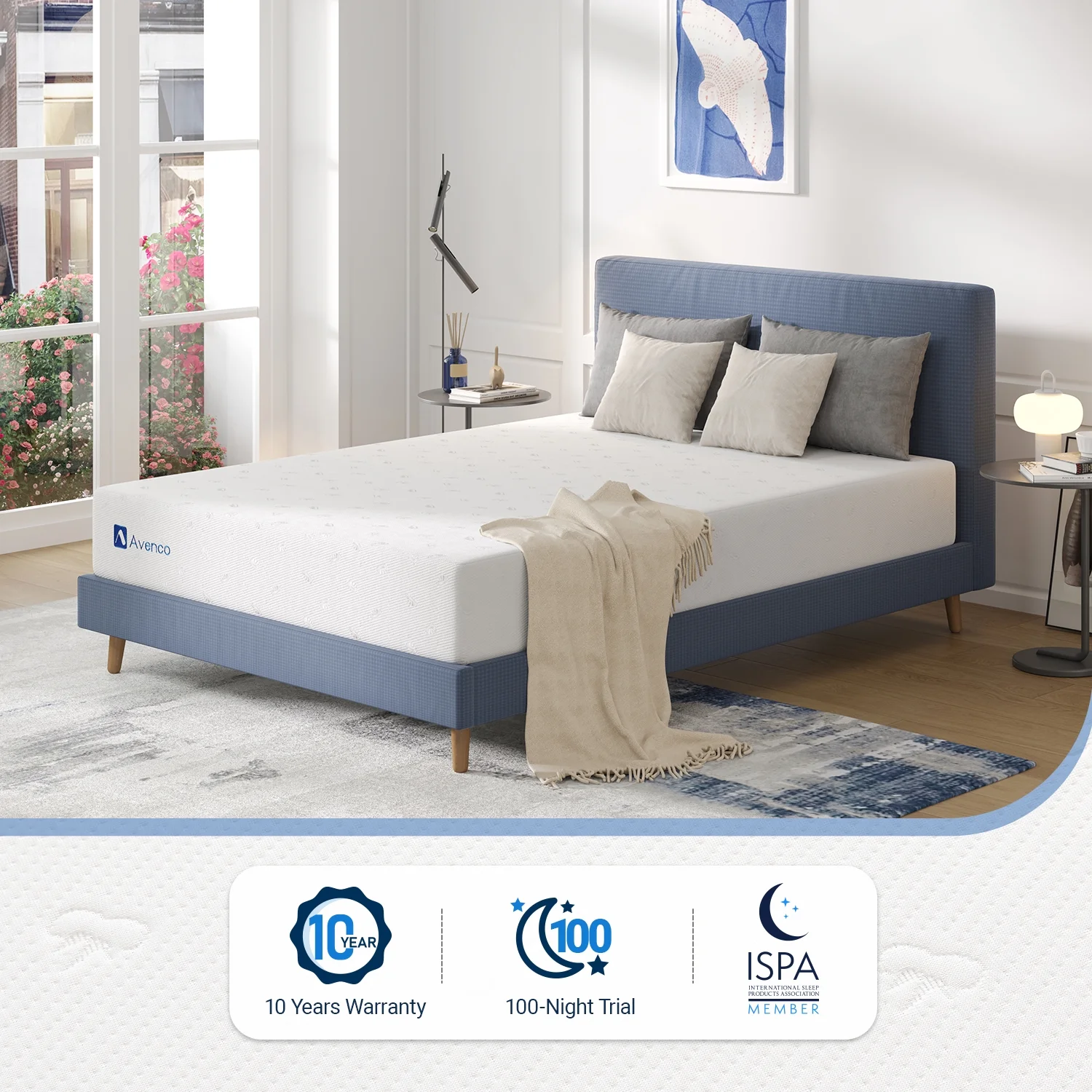 Avenco Airsail 12 Memory Foam Strong Supportive Firm Mattress in a Box, Queen Size