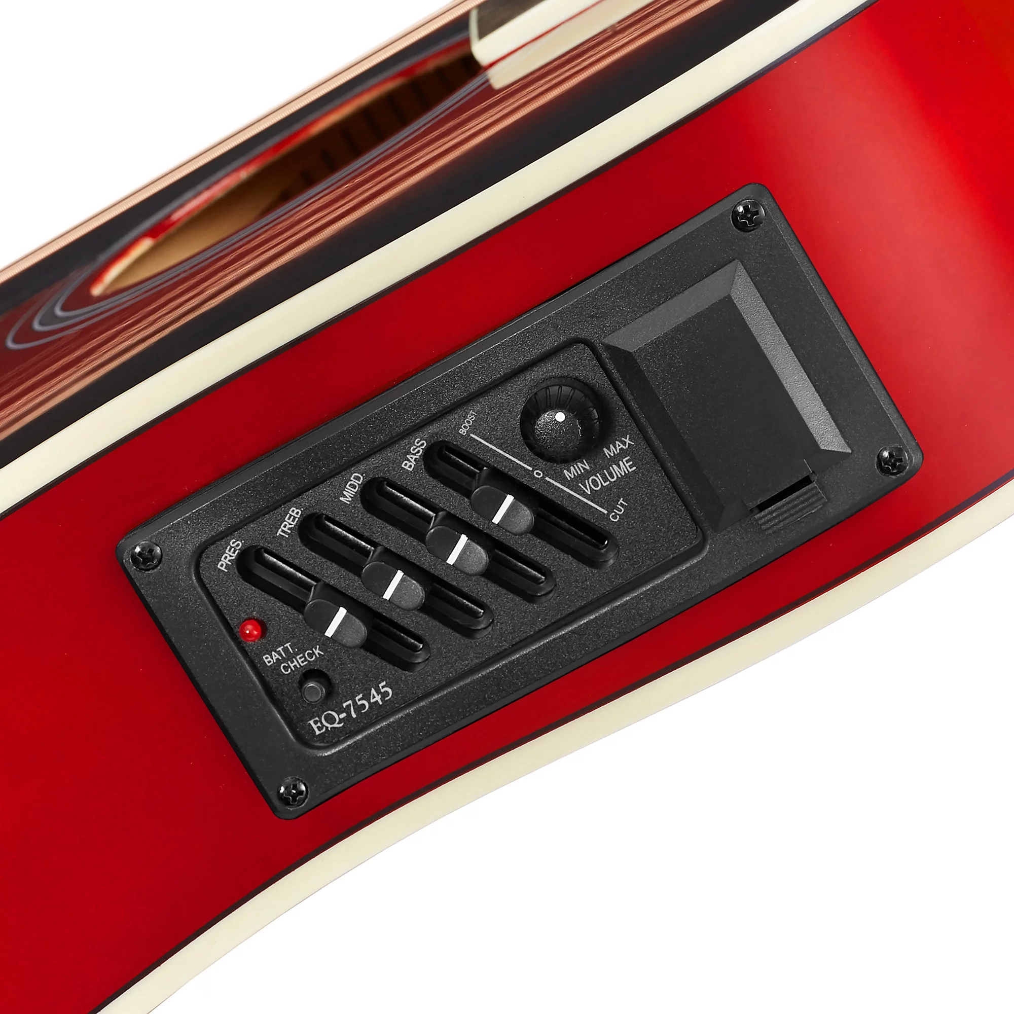 Ashthorpe Left-Handed Thinline Cutaway Acoustic Electric Guitar with 10 Watt Amp, Red - Curated Treasures Market