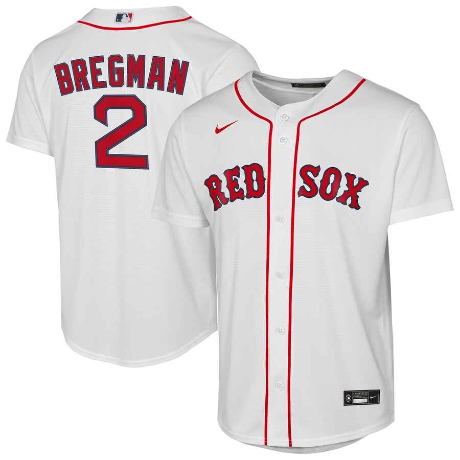 Youth Boston Red Sox Alex Bregman Nike White Home Replica Jersey