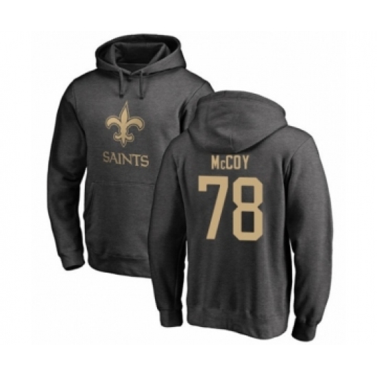 Football New Orleans Saints #78 Erik McCoy Ash One Color Pullover Hoodie