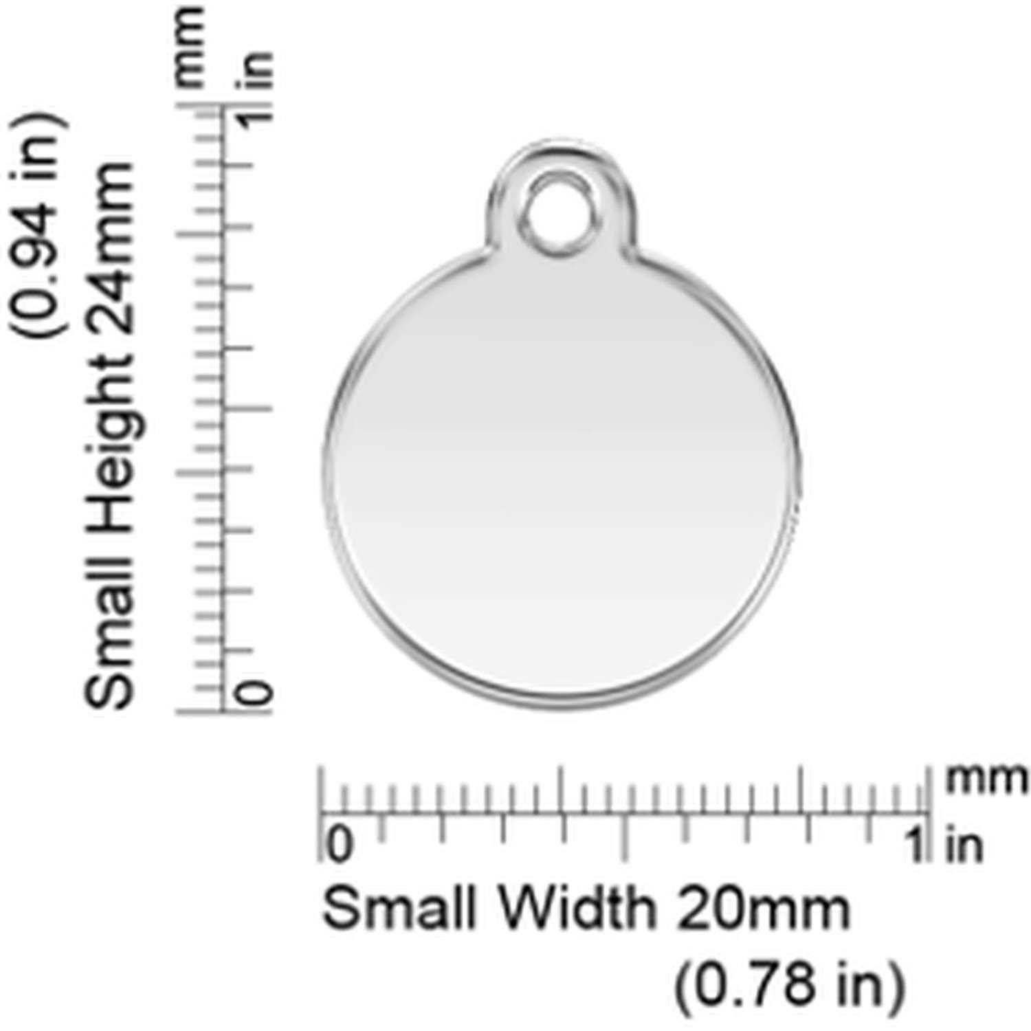 Red Dingo Paw Print Enamel Stainless Steel Dog ID Tag