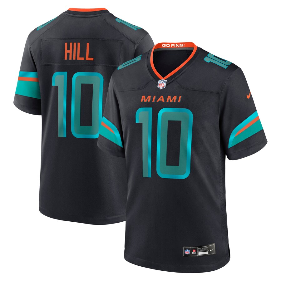 Men's Miami Dolphins Tyreek Hill Nike Pitch Blue 2025 Rivalries Collection Game Jersey