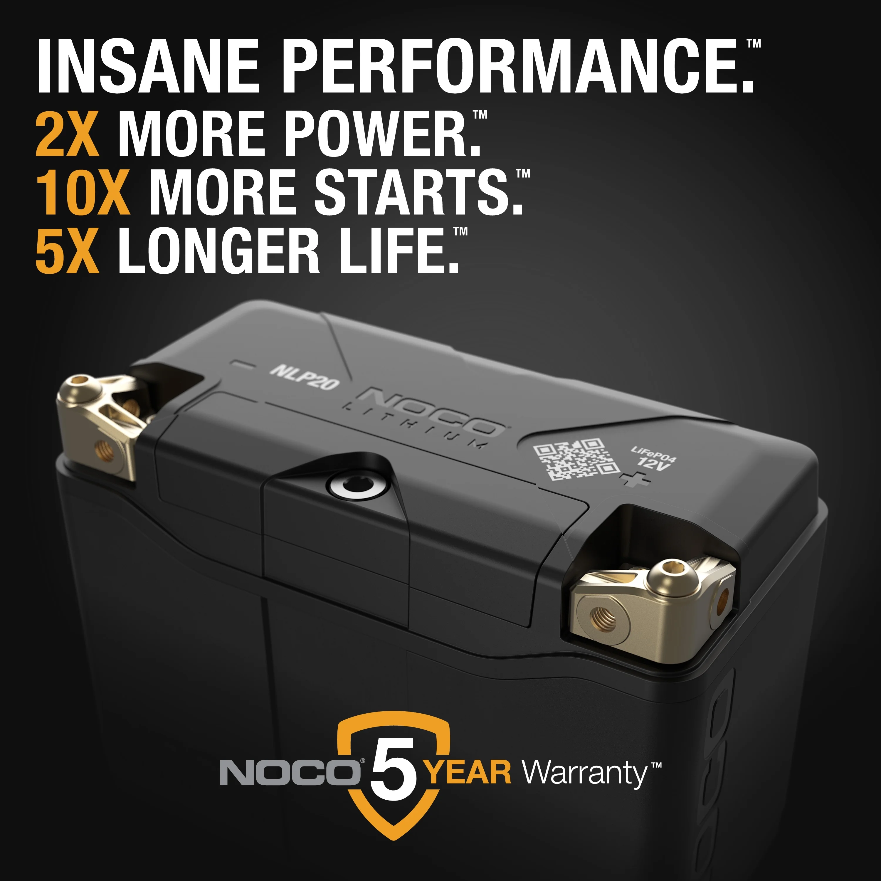 NOCO Lithium NLP20 Group 20 600A 12V 7Ah Lithium Powersport Battery