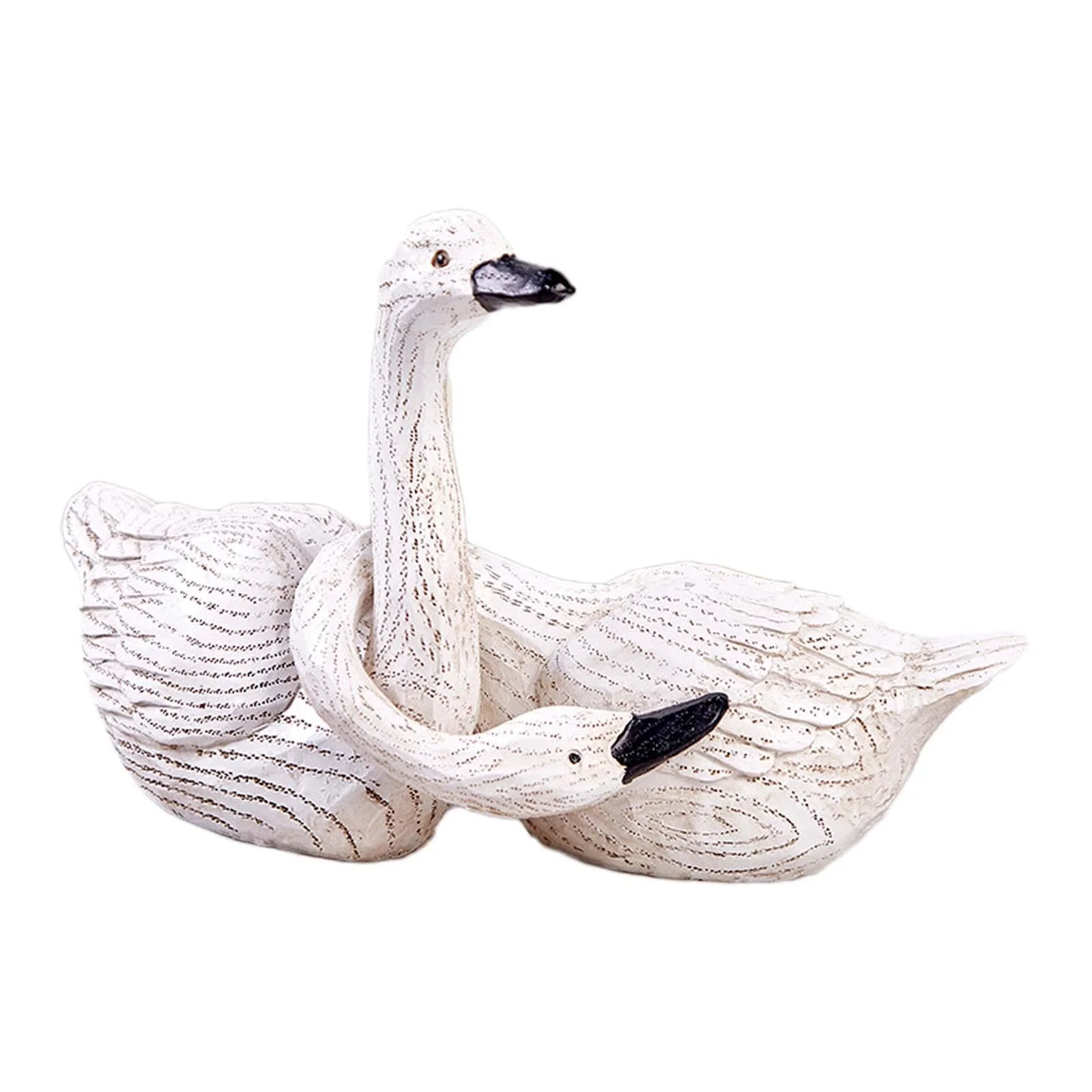Tongina 2 Resin Sculptures,Couple Swan Figurines Birthday Gift House Love Swan Ornament Swan Statues Bird Figures for Shelf,Fireplace C - Curated Treasures Market