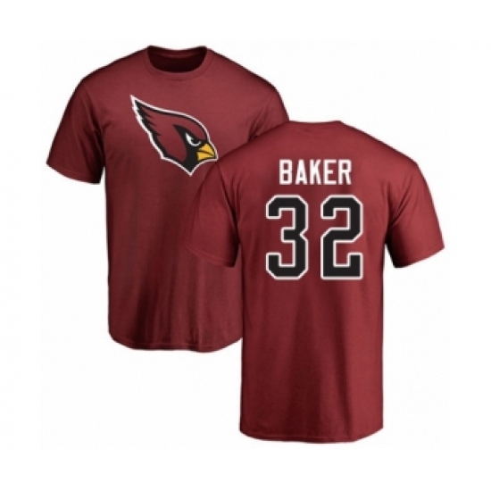 Football Arizona Cardinals #32 Budda Baker Maroon Name & Number Logo T-Shirt