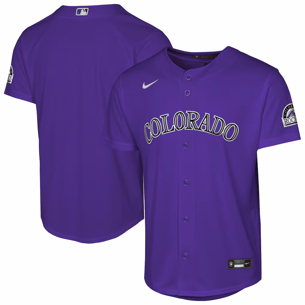 Youth Colorado Rockies Nike Purple Alternate 2 Stadium Jersey