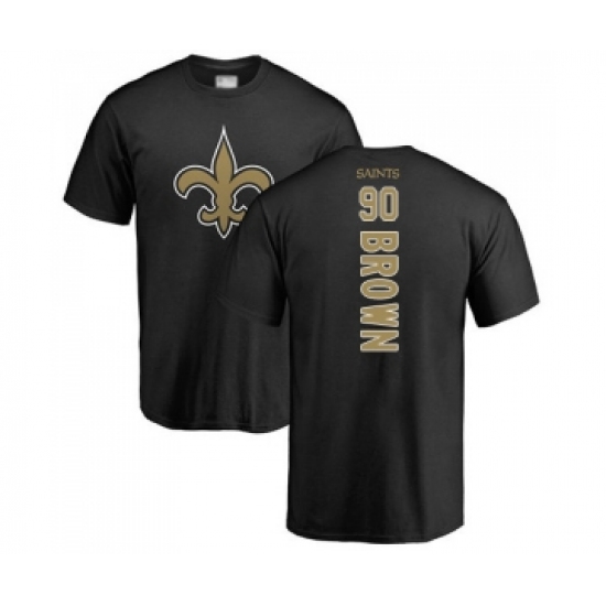 Football New Orleans Saints #90 Malcom Brown Black Backer T-Shirt