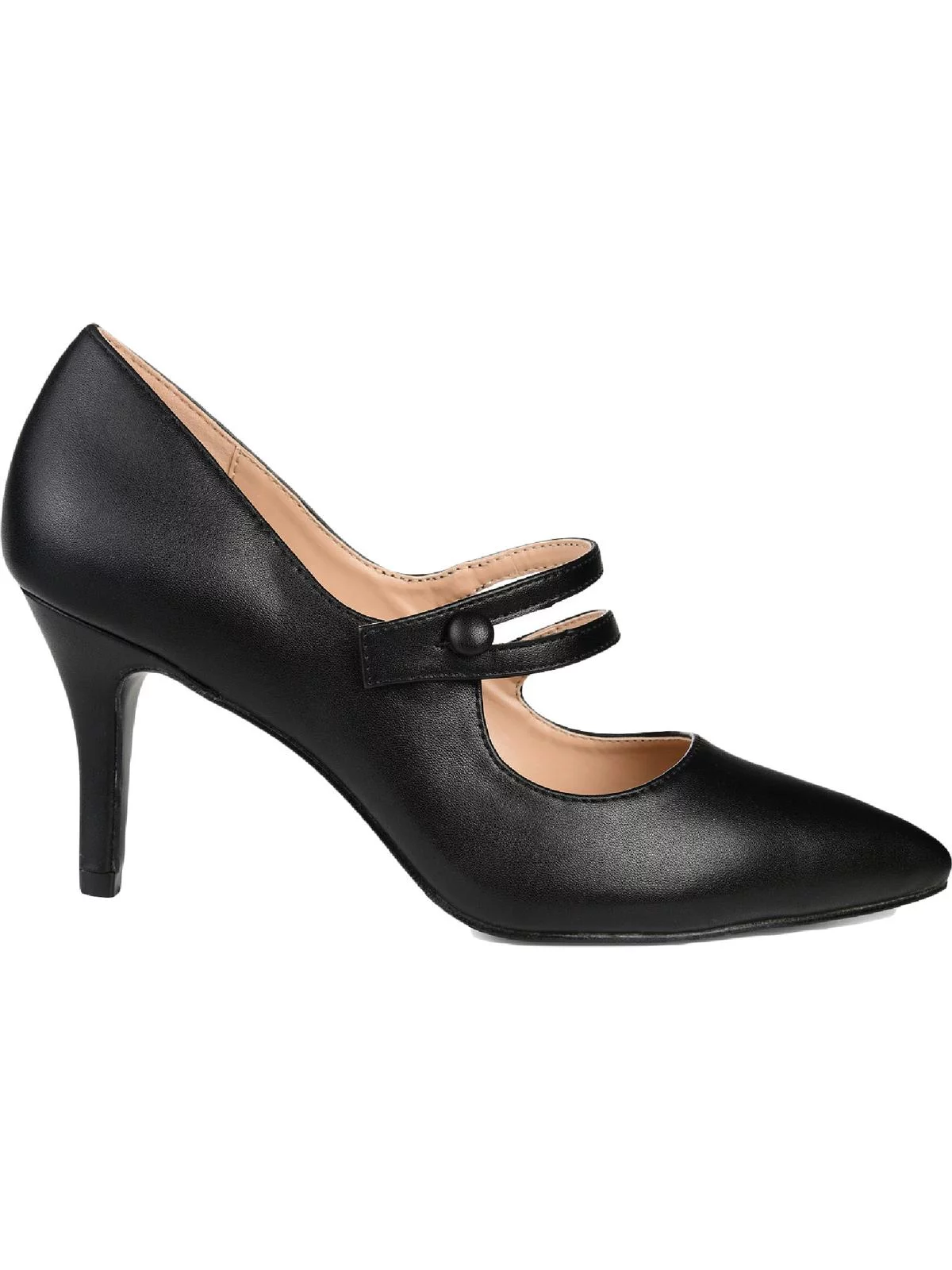 JOURNEE COLLECTION Womens Black Scalloped Footbed Padded Strappy Sidney Pointed Toe Stiletto Pumps 7.5 - Curated Treasures Market