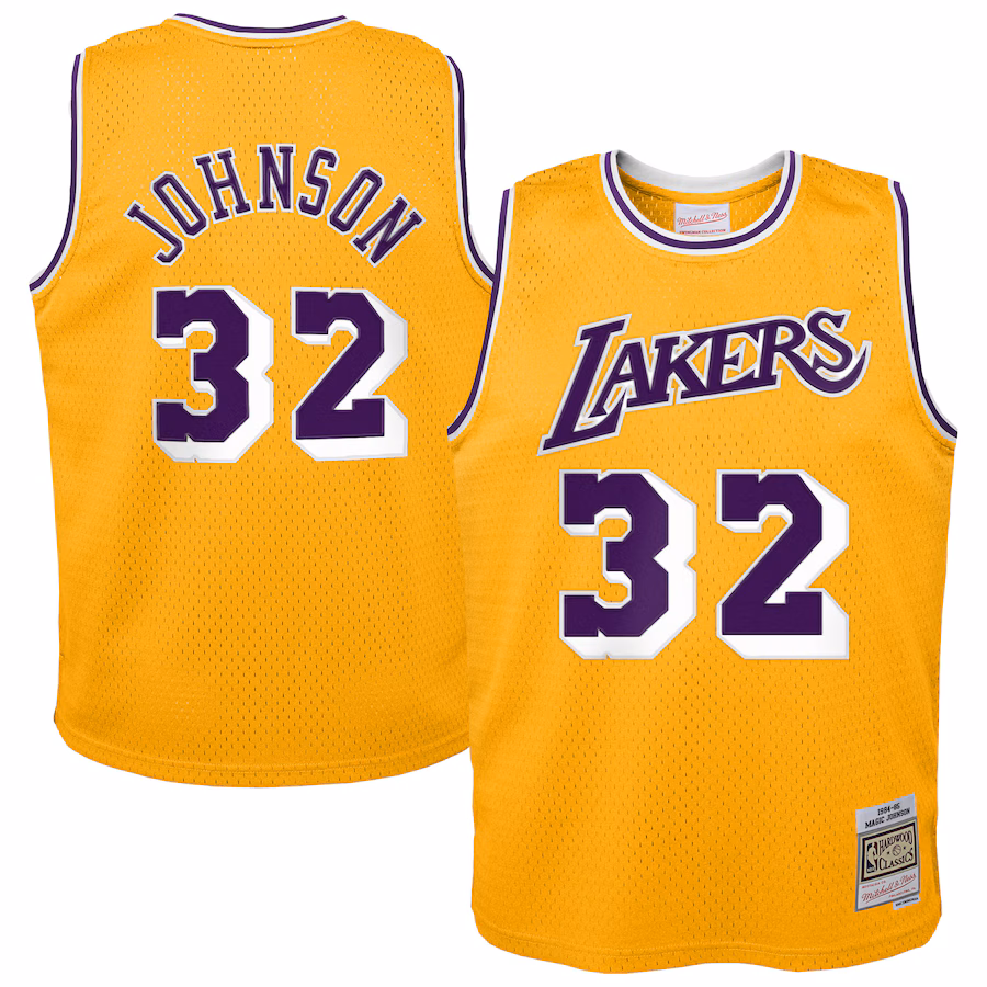 Toddler Los Angeles Lakers Magic Johnson Gold 1984/85 Swingman Jersey
