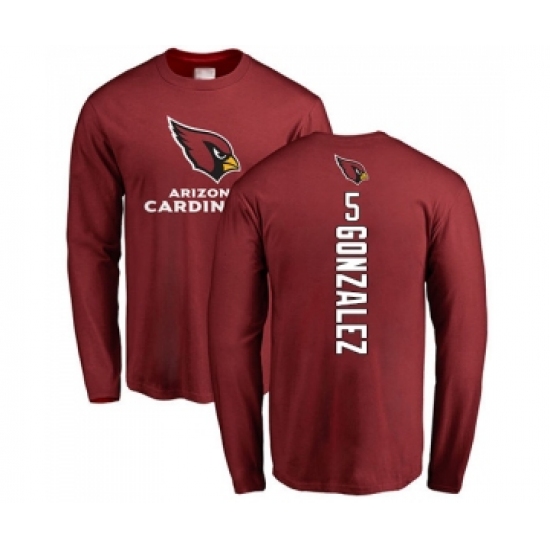 Football Arizona Cardinals #5 Zane Gonzalez Maroon Backer Long Sleeve T-Shirt