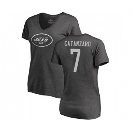 Football Women's New York Jets #7 Chandler Catanzaro Ash One Color T-Shirt