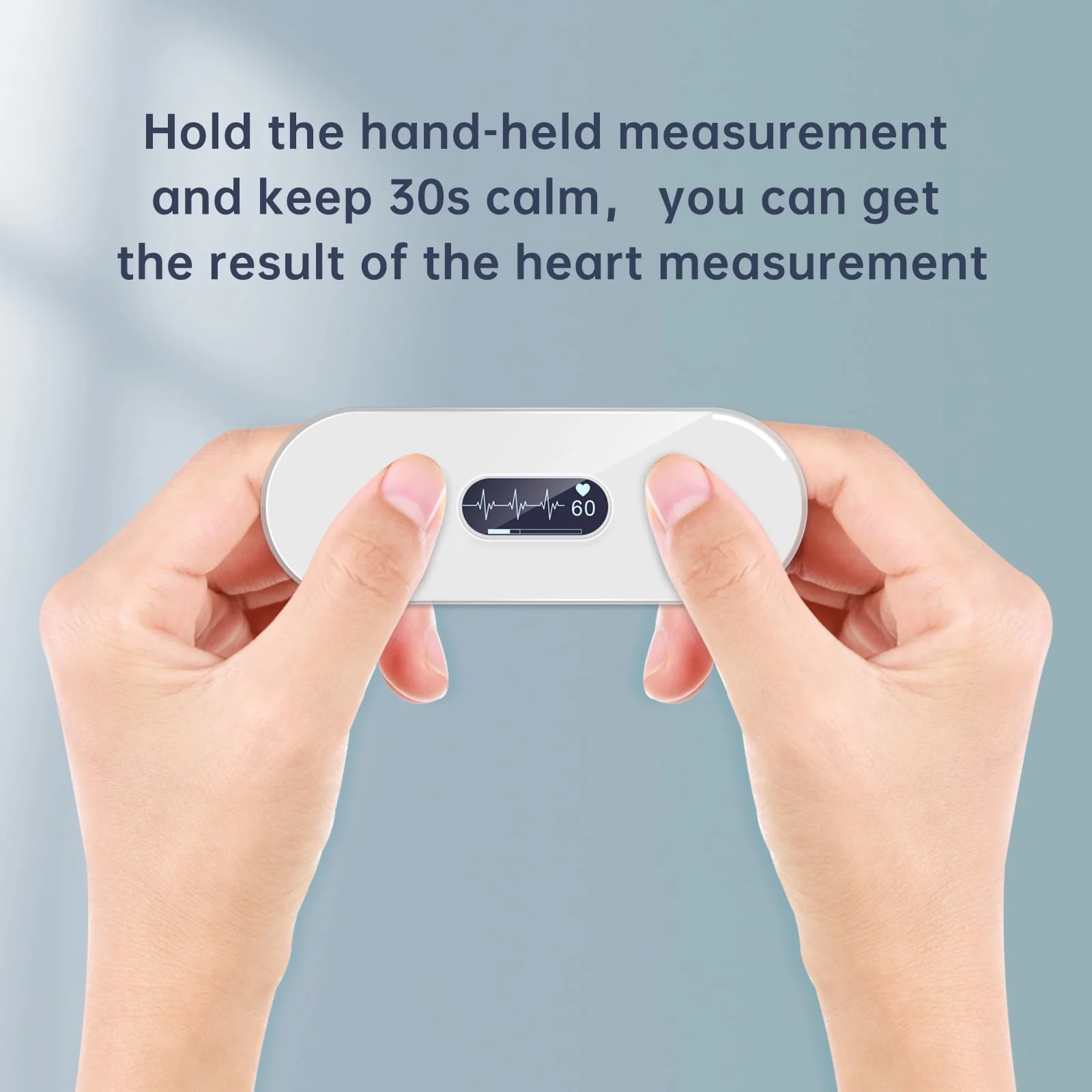 ECG Monitor for Heart Rate Tracking with Screen Display, Handheld Bluetooth EKG Monitor for Home Use, 30s-5mins Measurement